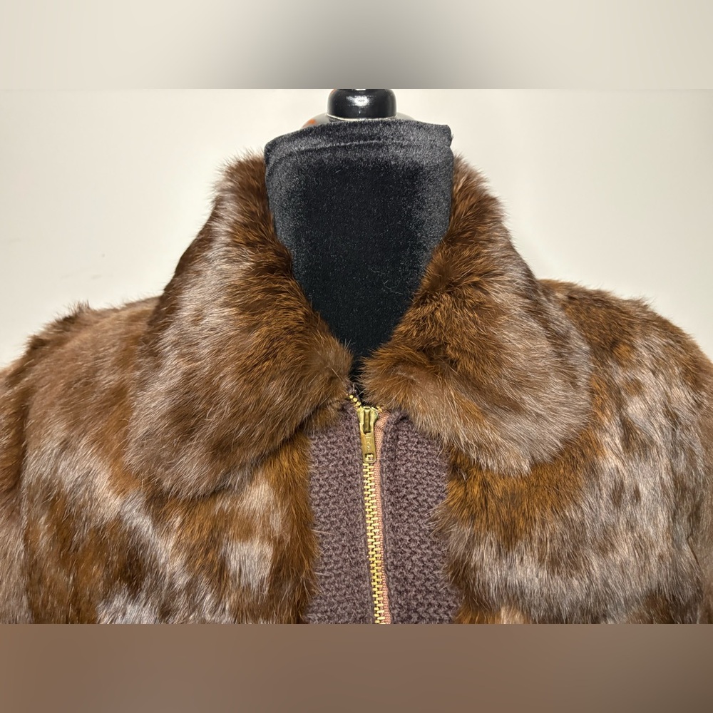 Vintage Dino Ricco Rabbit Fur Bomber Jacket size M - Picture 3 of 13